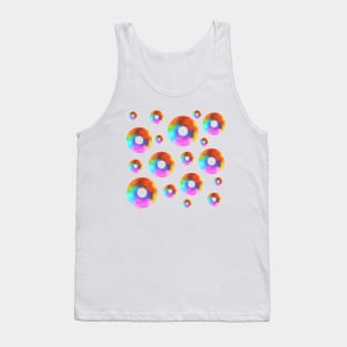 Rainbow Watercolor Donut Bubbles Tank Top